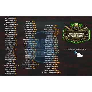 1 LEGENDARY MODS