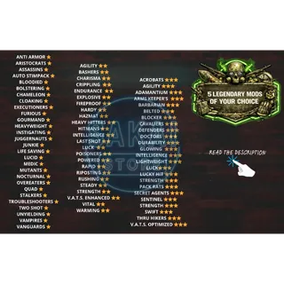 5 LEGENDARY MODS