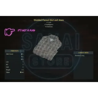 SHIELDED FLANNEL SHIRT AND JEANS