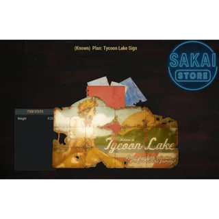 PLAN | TYCOON LAKE SIGN
