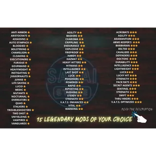 15 LEGENDARY MODS 
