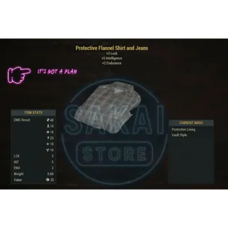 SHIELDED FLANNEL SHIRT AND JEANS