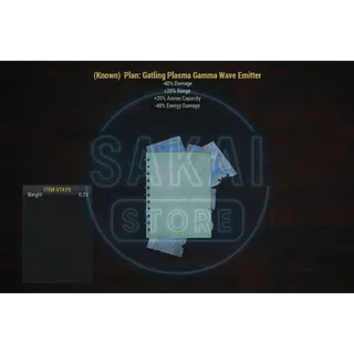 PLAN | GATLING PLASMA GAMMA WAVE EMITTER