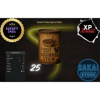 25 CANNED TASTY SQUIRREL STEW