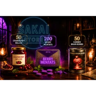50 CRANBERRY RELISH + 50 CANNED BRAIN BOMBS + 200 BERRY MENTATS