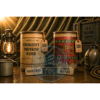 500 PURIFIED WATER & 500 CANNED DOG FOOD
