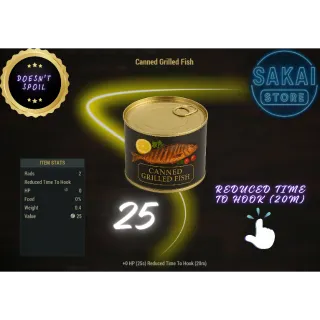 25 CANNED GRILLED FISH