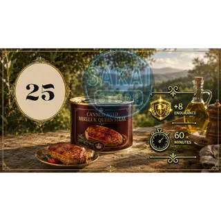25 CANNED AGED MIRELUK QUEEN STEAK