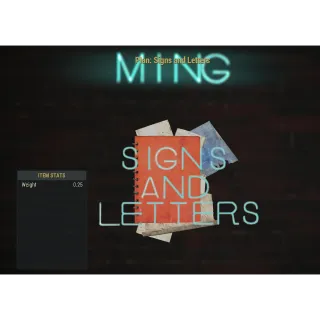 PLAN | SIGNS AND LETTERS