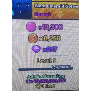 2x shiny giant emerald golem