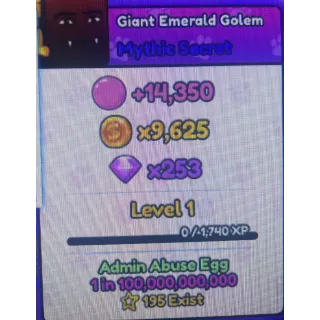 mythic giant emerald golem