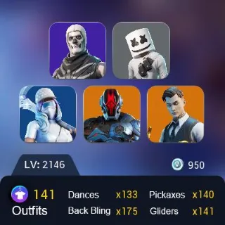 [PC / XBOX / Nintendo] 141 skins  OG STW / Skull Warrior / Laura Crawford / bua33 / V-bucks 950