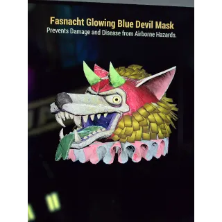 Fasnacht Glowing Blue Devil Mask