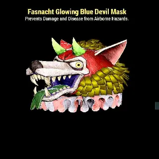 Glowing Blue Devil Mask