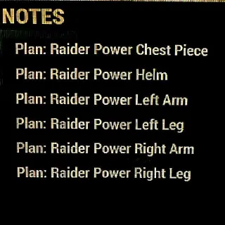 Raider Power Armor Plans