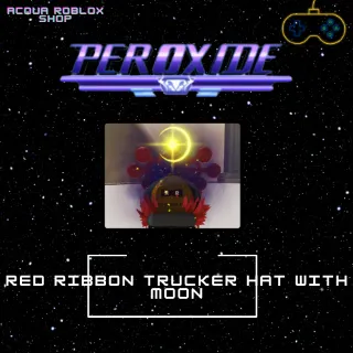 Red Ribbon Trucker Hat with Moon - Peroxide - FAST DELIVERY