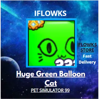 Huge Green Balloon Cat