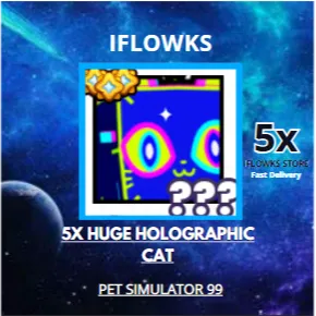 5X HUGE HOLOGRAPHIC CAT