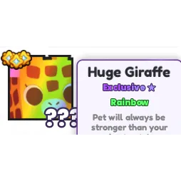 3x rainbow huge giraffe