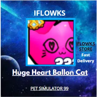 Huge Heart Ballon Cat