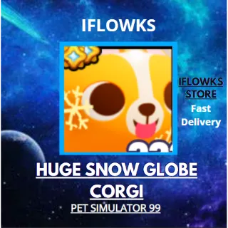 HUGE SNOW GLOBE CORGI