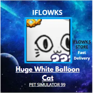 HUGE WHITE BALLOON CAT