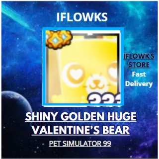 SHINY GOLDEN HUGE VALENTINE’S BEAR