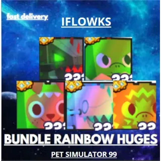 5x rainbow bundle huges