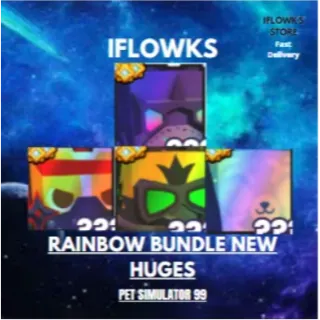 4x rainbow huges bundle