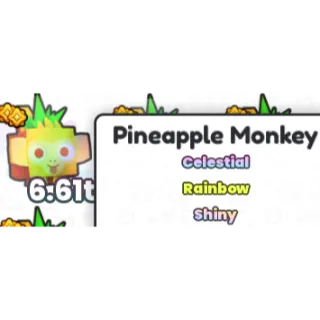 rainbow shiny pineapple monkey