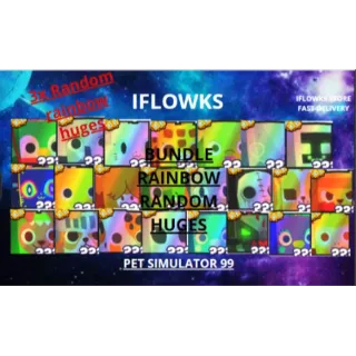 3x BUNDLE RANDOM RAINBOW HUGES