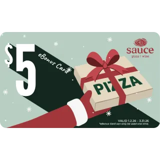$5.00 USD Sauce Pizza & Wine