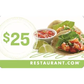 $25.00 USD restaurant.com