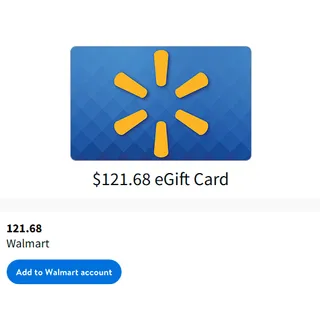 $121.68 USD Walmart