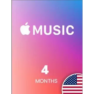 APPLE MUSIC UP 4 MONTH SUBSCRIPTION