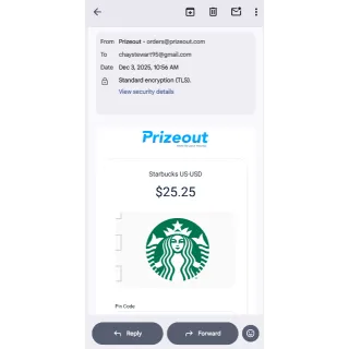 $25.25 USD Starbucks