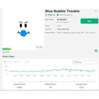 ROBLOX - LIMITED FACE BUBBLE TROUBLE