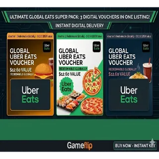 $37.80 USD UBER EATS VOUCHER ANY COUNTRY (3 CODES VOUCHERS )