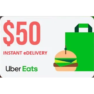 $50.00 Uber/Uber Eats [FAST Authentic Unlimited Expiry]