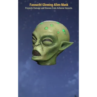 Glowing alien mask