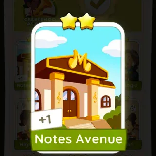 Monopoly Go - Notes Avenue Sticker ⭐⭐