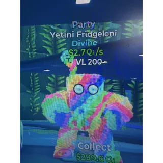 Go Up For Brainrots Fortnite / Party Divine Yetini Fridgeloni LvL 200 - 2.7Qi/s