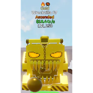 Go Up for Brainrot Bundle - Gold Wreckzilla 67 lvl250 - 18.4Qi/s