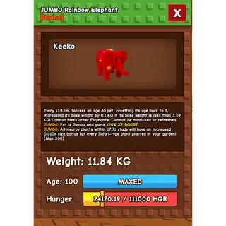 RAINBOW HATCHED ELEPHANT FOR ALICE