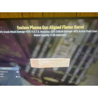 Enclave plasma aligned flamer barrel