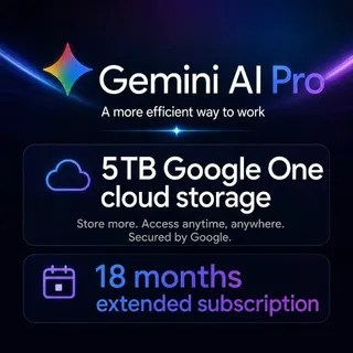 Google Ai Gemini Pro 18 Months + 5TB Google Storage