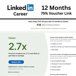 Linkedin Premium Career 12 Months { 75% Voucher Link }