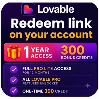 Lovable PRO Lite 12 Months + 300 Credits 