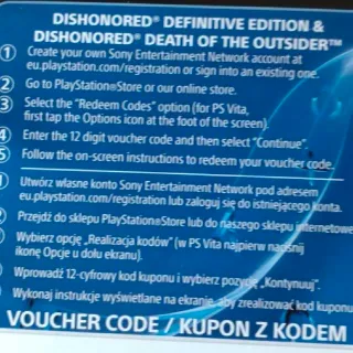 Dishonored Definitive Edition & Dishonored: Death of the Outsider PS4 voucher code Europe