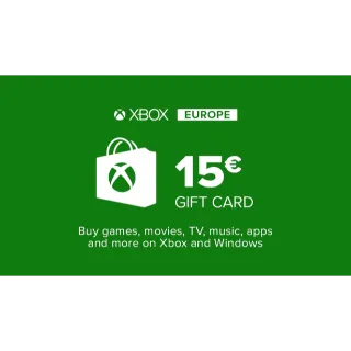 Xbox Gift Card 15 EUR - Automatic delivery